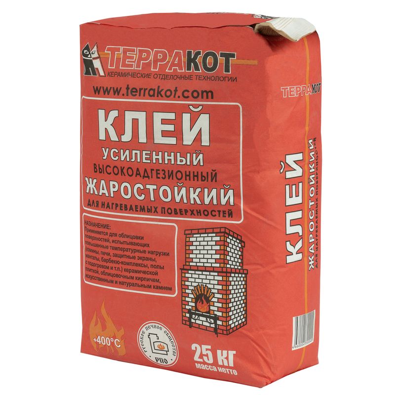 Клей усиленный жаростойкий Терракот, 25 кг