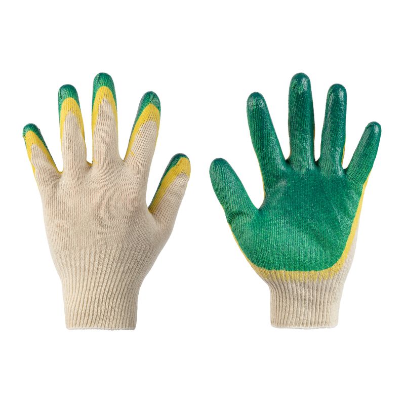 Перчатки х/б с двойным обливным латексным покрытием