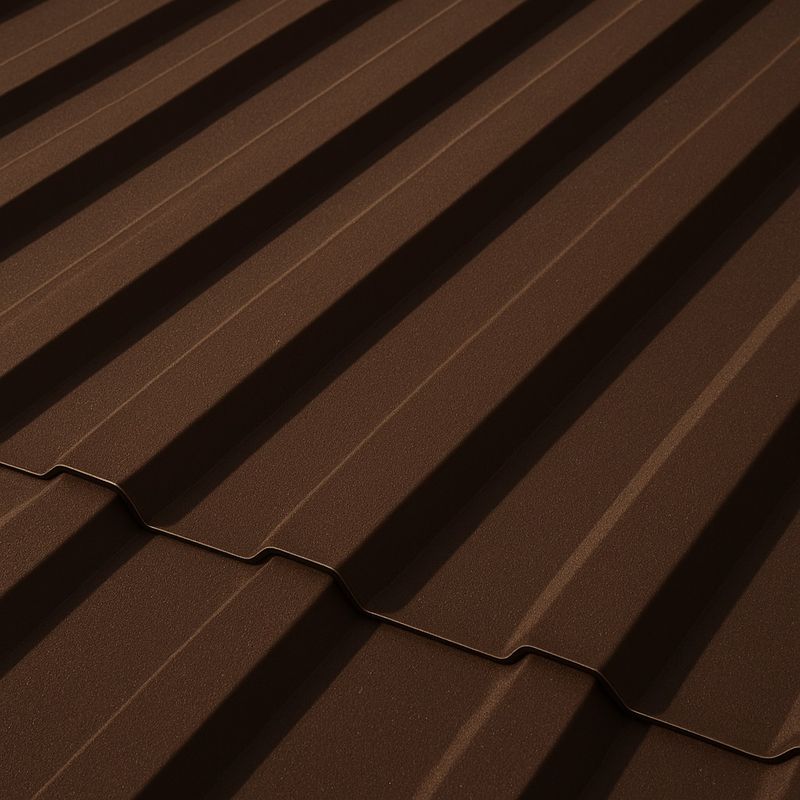 Профнастил МП-20 1150x2000 мм 0,45 мм коричневый шоколад