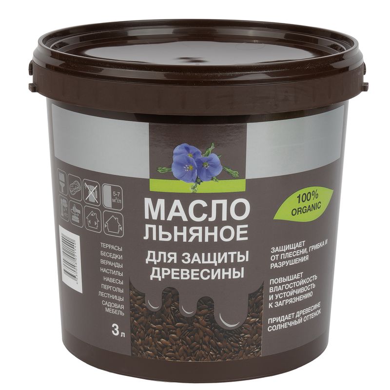 Масло льняное для защиты древесины 3л