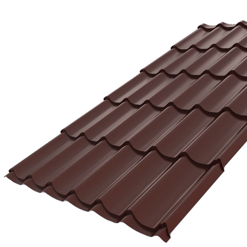 Лист кровельный модульный декоративный Монтеррей 2950х1190 мм 0,45 мм коричневый шоколад
