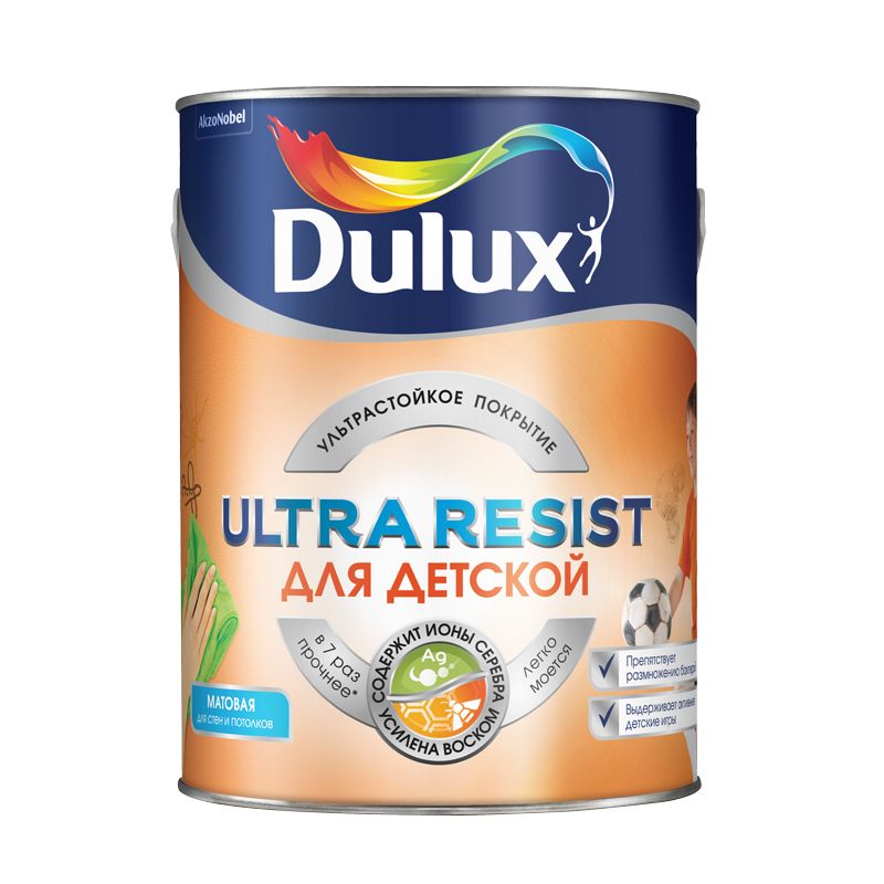 Краска для детских Dulux Ultra Resist матовая база BW 5 л