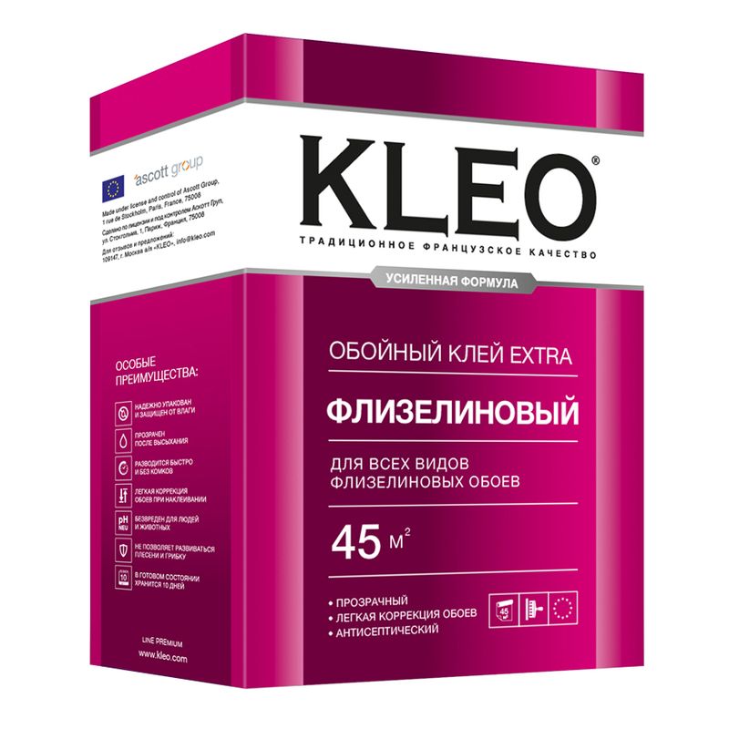 Клей обойный KLEO EXTRA для флизелиновых обоев, 320гр