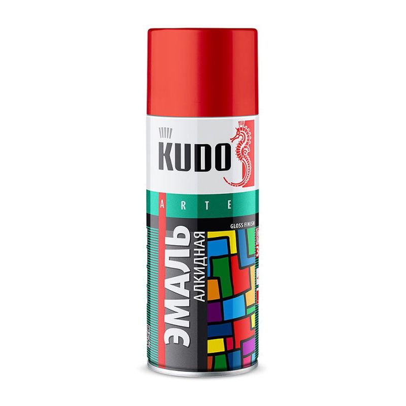 Эмаль аэрозольная KUDO красно-коричневая, 0,52л