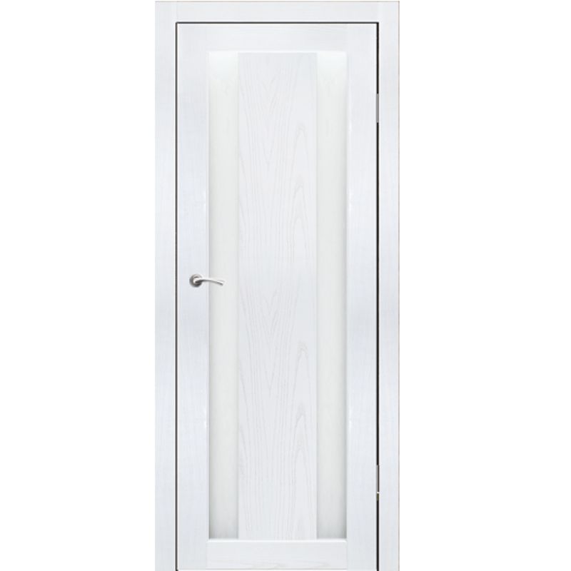 Полотно дверное остекленное Маэстро (белое стекло) СИНЕРЖИ ясень белый ПВХ, ПДО 800х2000мм