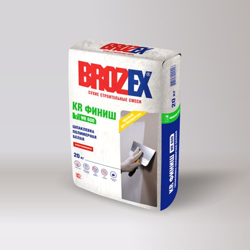 Шпаклевка полимерная Brozex KR Финиш WR 600 20 кг