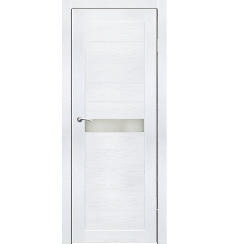 Полотно дверное остекленное Примо (стекло Лаколь белое) СИНЕРЖИ ясень белый ПВХ, ПДО 700х2000мм