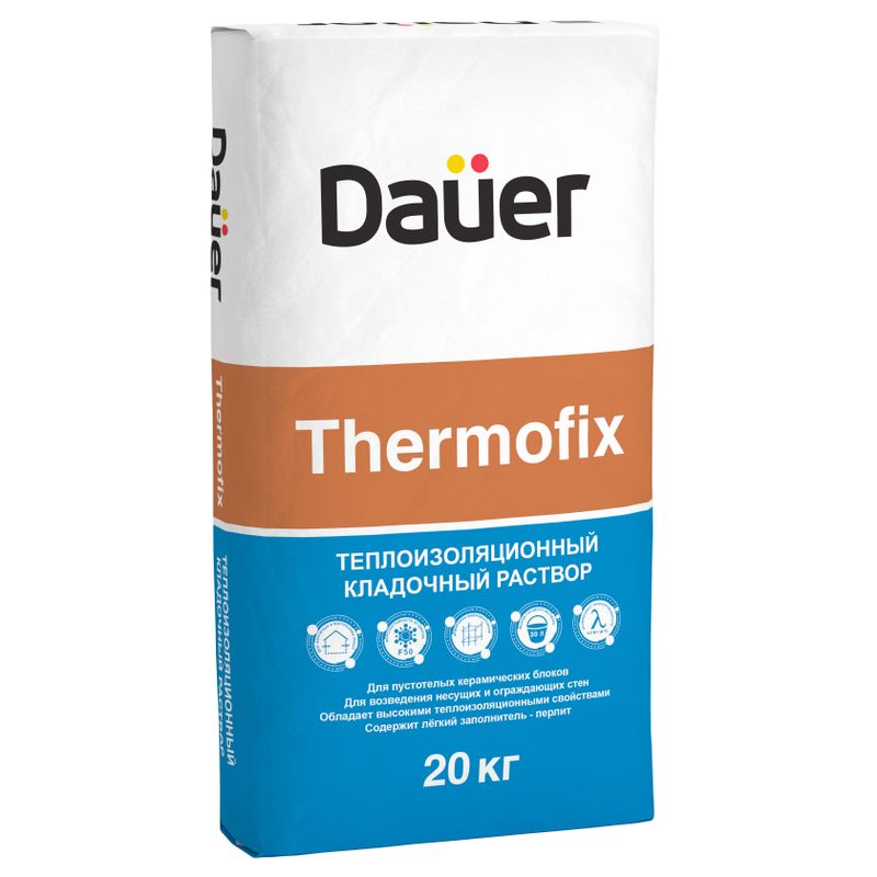 Кладочный теплоизоляционный раствор Dauer Thermofix, 20 кг