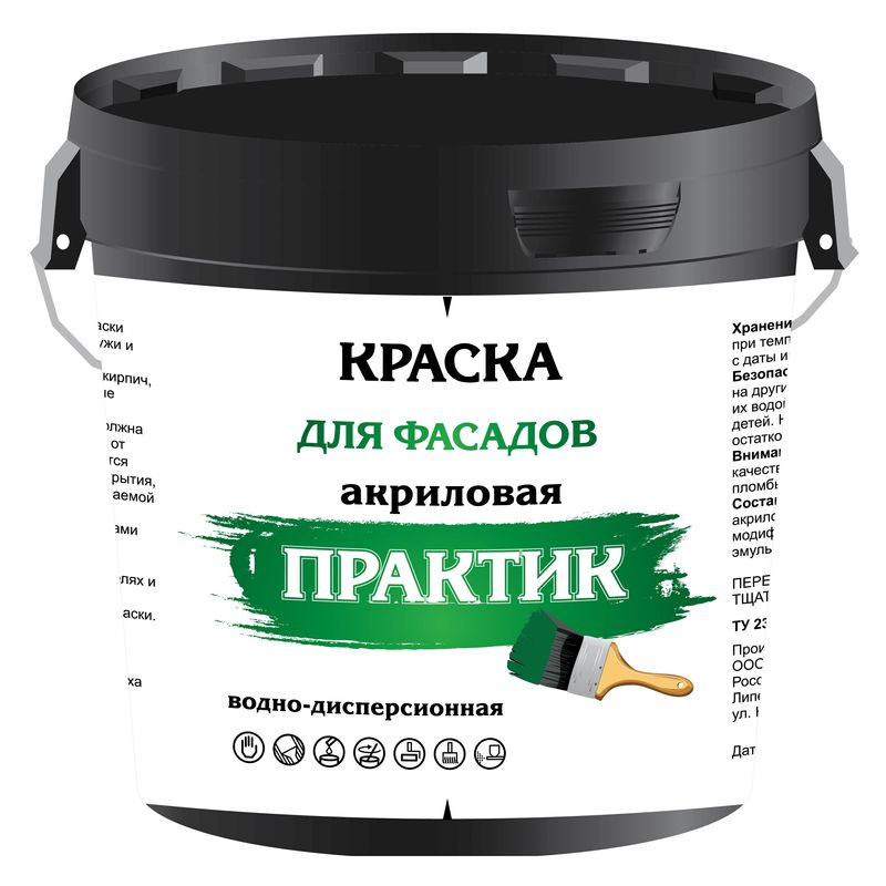 Краска Практик фасадная белая база С 12 кг