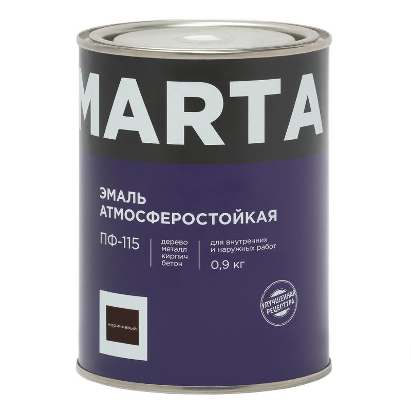 Эмаль ПФ-115 MARTA коричневая 0,9 кг