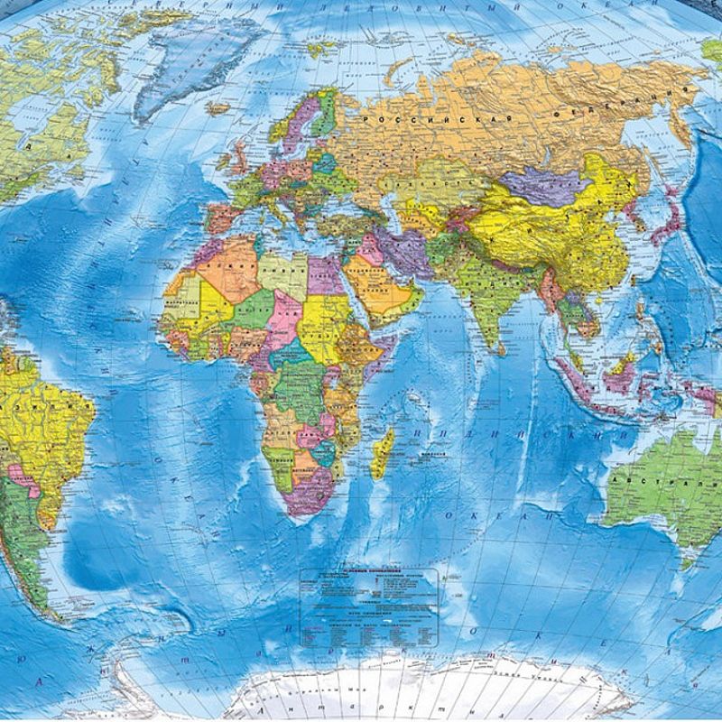 Фотообои OVK Design Е230446, 200x130 см, "Карта мира"