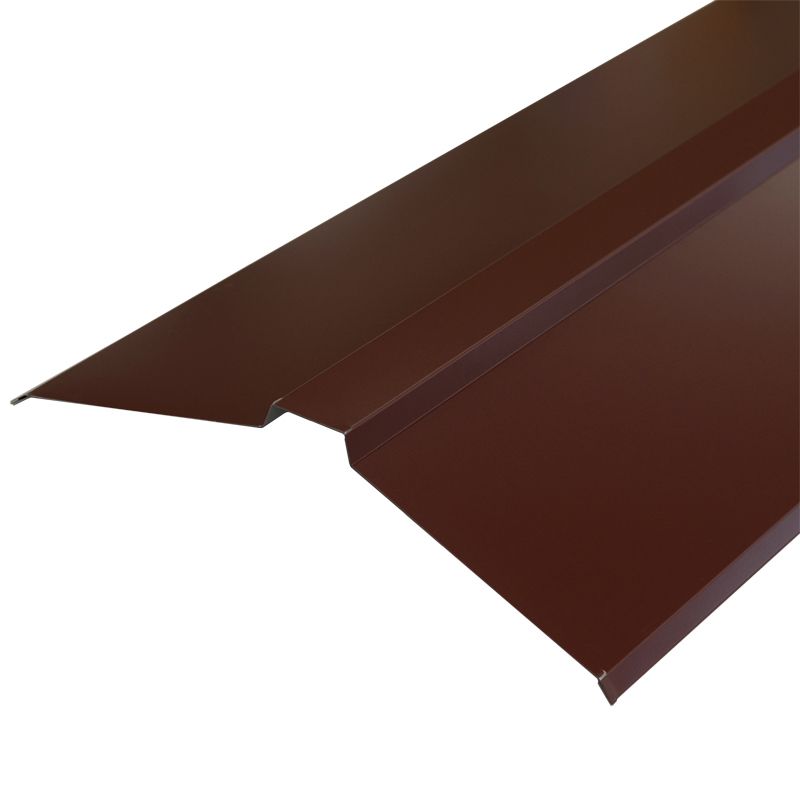 Планка конька плоского 150х150х2000 мм коричневый шоколад