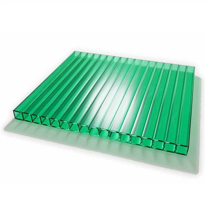 Сотовый поликарбонат MultiGreen, зеленый 4 мм 2,1х6 м, плот. 0,5 кг/м2