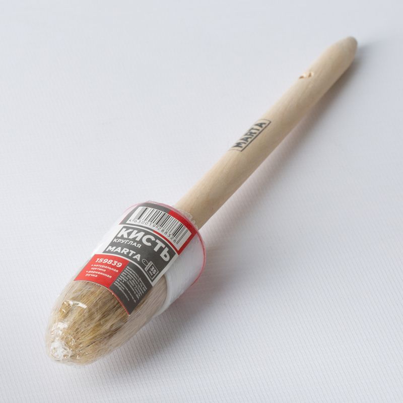 Кисть круглая Мастер Marta D 35 мм натуральная щетина деревянная ручка 