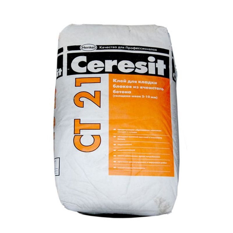 Клей для газобетона Церезит CT21, 25 кг
