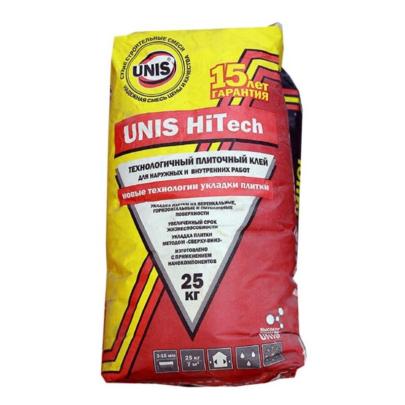 Клей для плитки UNIS HiTech, 25 кг