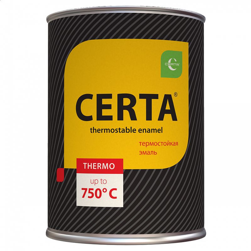Эмаль термостойкая (до+750°С) CERTA черная, 0,4кг
