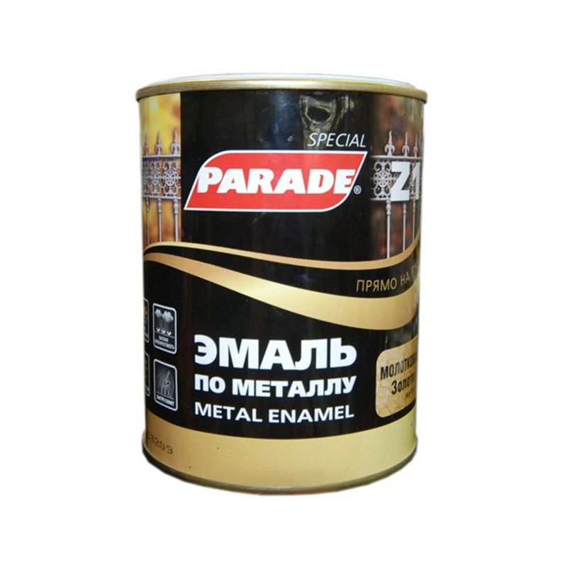 Эмаль Parade Z1 по металлу молотковая, золотой (0,75 л)