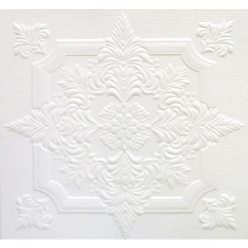 Потолок клеевой Белый Solid полистирол 50х50 С2056