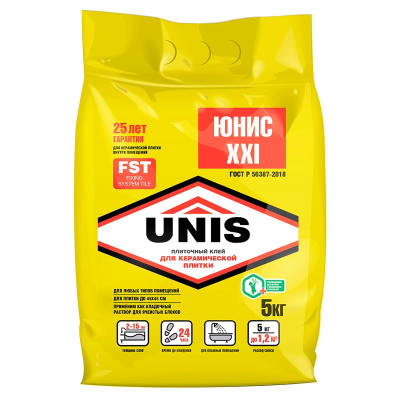 Клей для плитки UNIS XXI C0, 5 кг