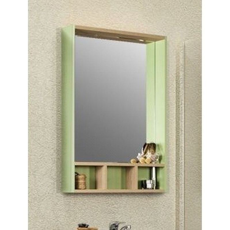 Зеркальный-шкаф Акватон Йорк 60 салатовый/дуб сонома (1A170102YOAJ0)