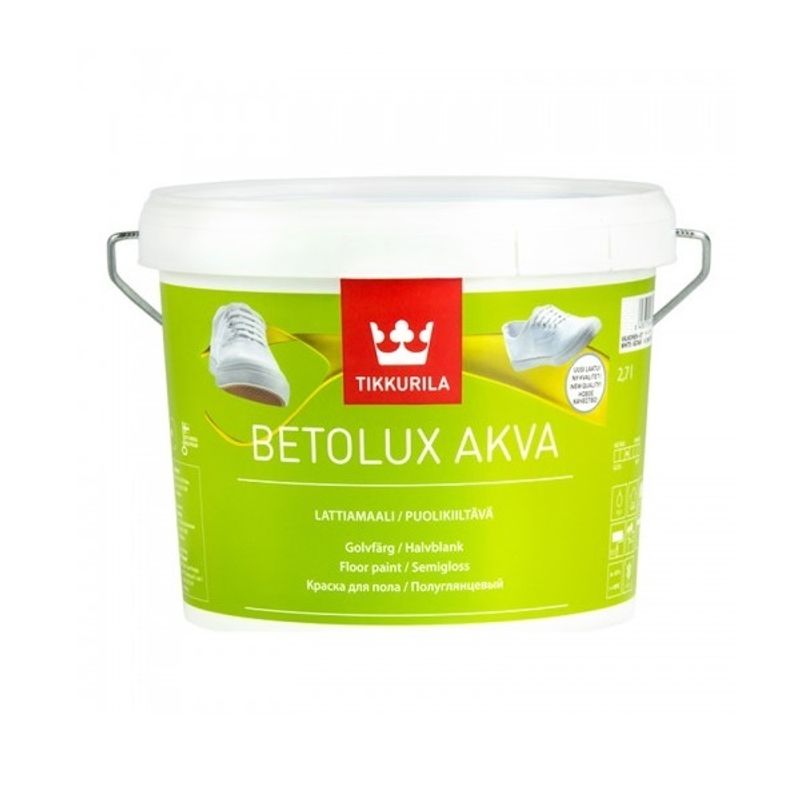 Краска для пола Tikkurila Betolux Akva полуглянцевая база С 2,7 л