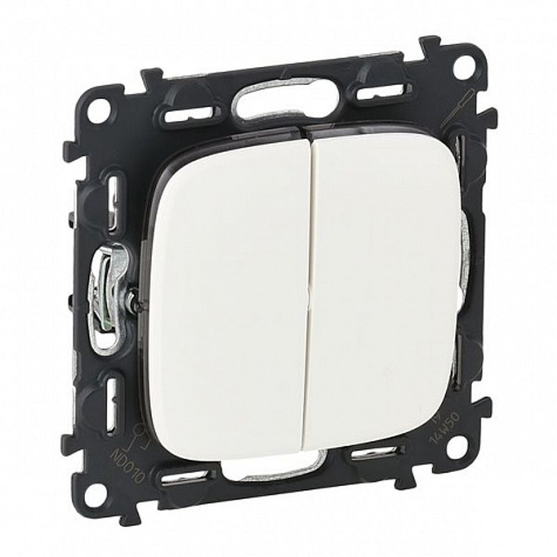 Механизм выключателя 2-клавишный Legrand Valena Allure, белый