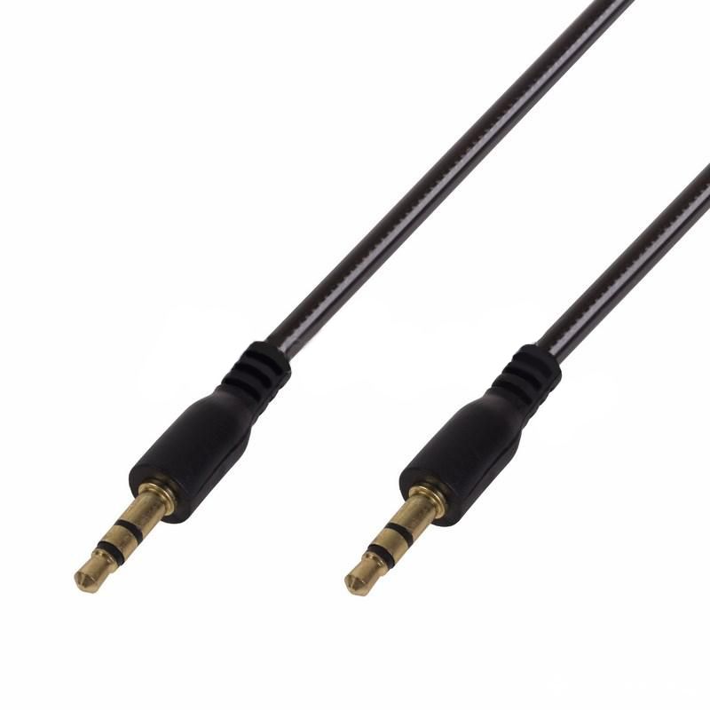 Аудио кабель AUX 3,5 мм гелевый 1м черный REXANT