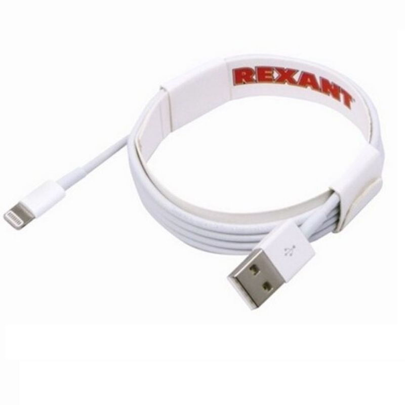 USB кабель для iPhone 5/6/7 моделей original copy 1:1 белый REXANT