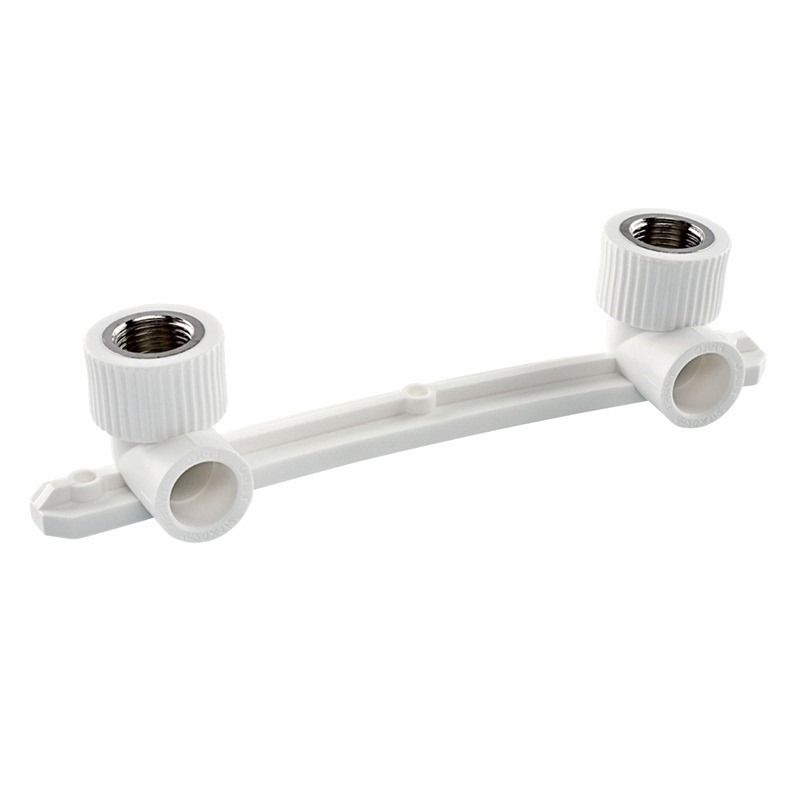 Угольник полипропиленовый двойной 20х1/2" 90° ВР комбинированный с креплением RTP