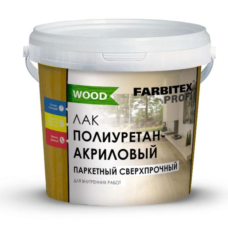 Лак паркетный полиуретанакриловый глянцевый (3 л) FARBITEX ПРОФИ WOOD