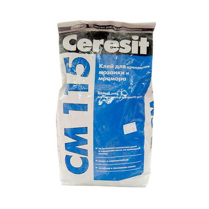 Клей для плитки Церезит CM115 белый 5 кг