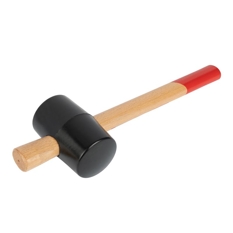 Киянка резиновая черная 450 гр с деревянной рукояткой&nbsp;