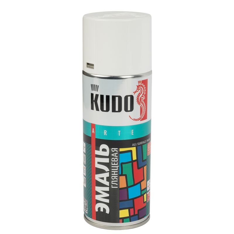 Эмаль аэрозольная Kudo белая (RAL 9003) глянцевая 0,52л