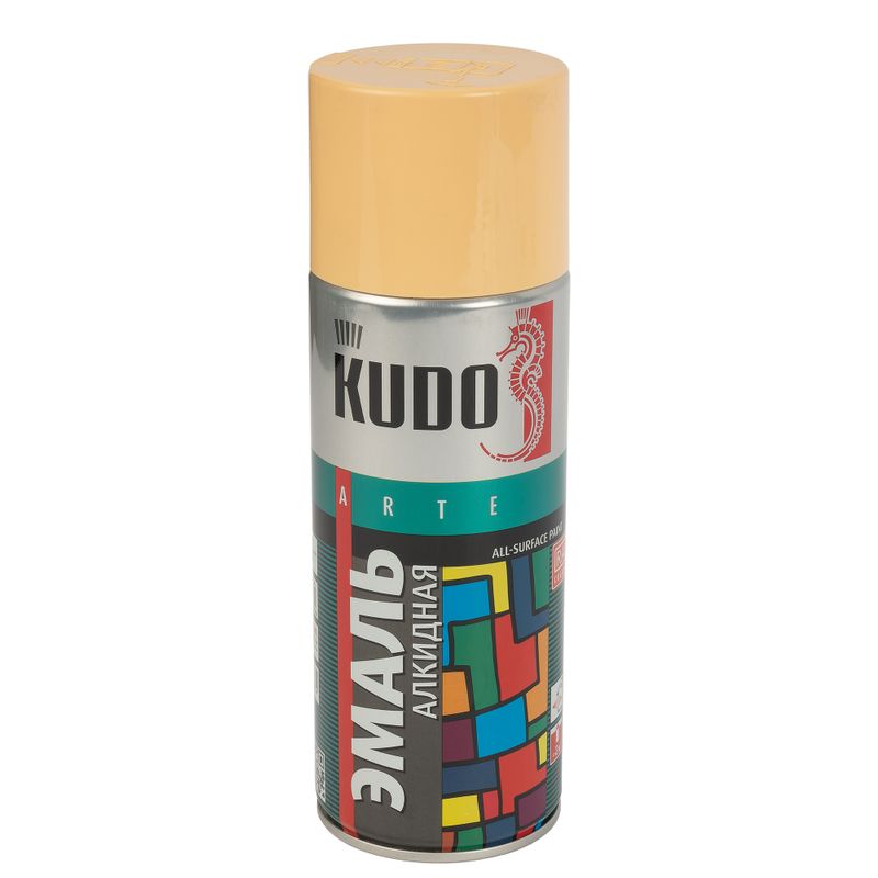 Эмаль аэрозольная Kudo бежевая глянцевая 0,52л