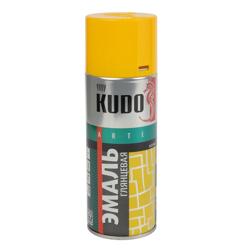 Эмаль аэрозольная Kudo желтая (RAL 1018) глянцевая 0,52л