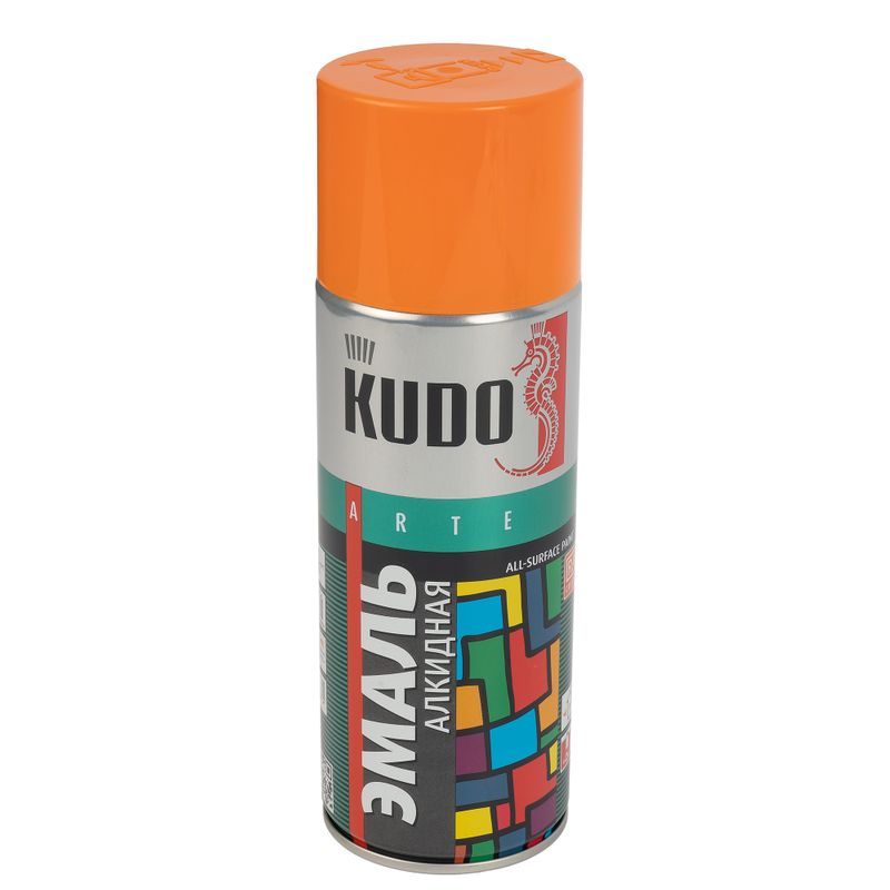 Эмаль аэрозольная Kudo оранжевая (RAL 2004) глянцевая 0,52л