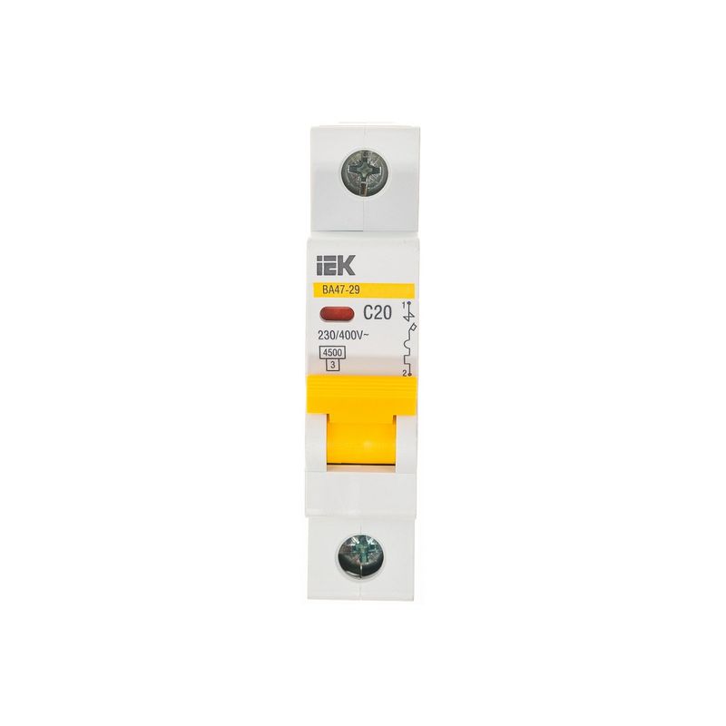 Автоматический выключатель IEK 1-полюсной ВА 47-29, 20А (С)