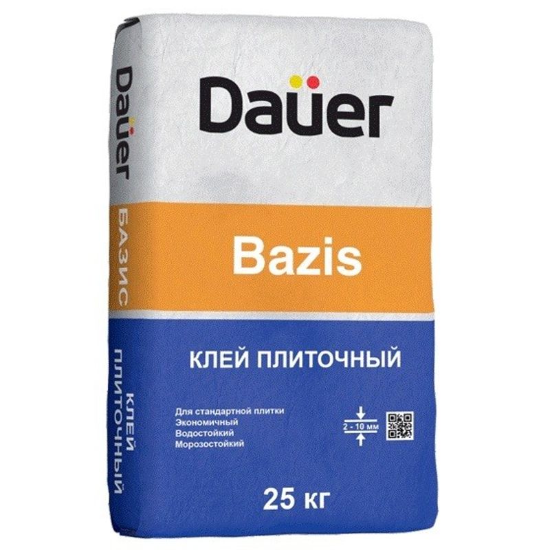 Клей для плитки (С0) и укладки керамогранита Dauer Bazis, 25 кг