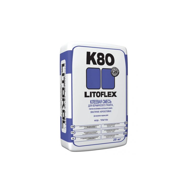 Клей для плитки Litokol, K-80, 25 кг