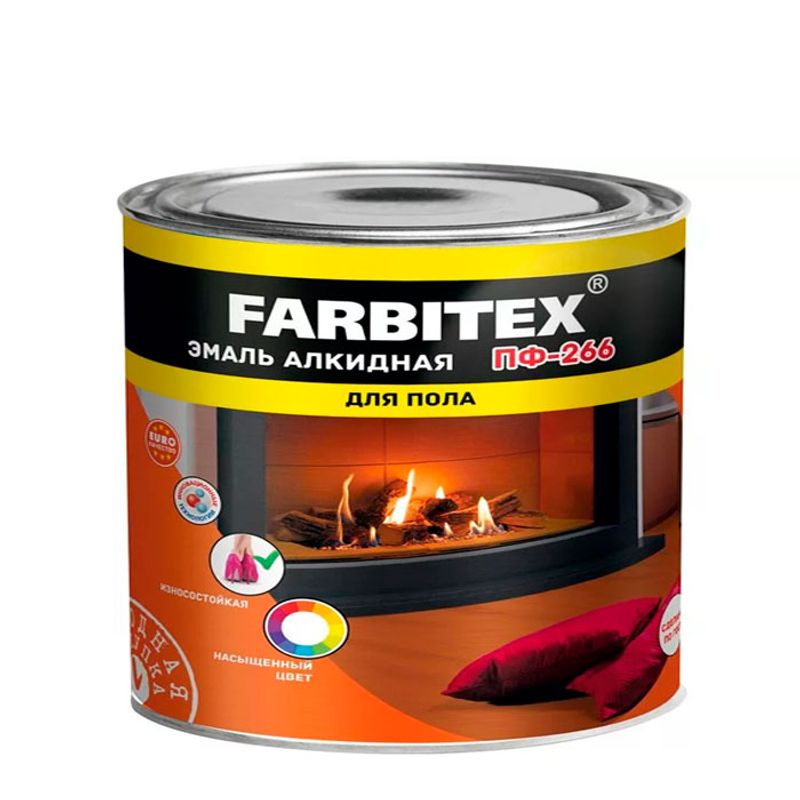 Эмаль алкидная ПФ-266  FARBITEX красно-коричневый 5 кг