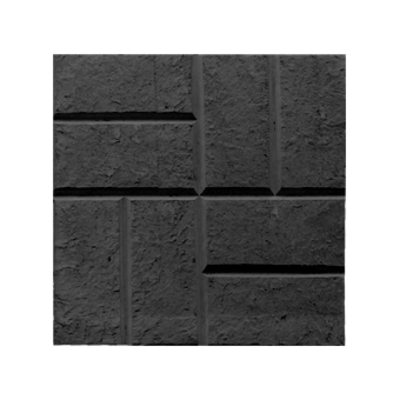 Плитка тротуарная 8 кирпичей, не гладкая, черная (300х300х30)