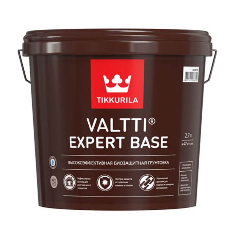 Грунт для дерева Tikkurila VALTTI EXPERT BASE, бесцветный, 2,7л