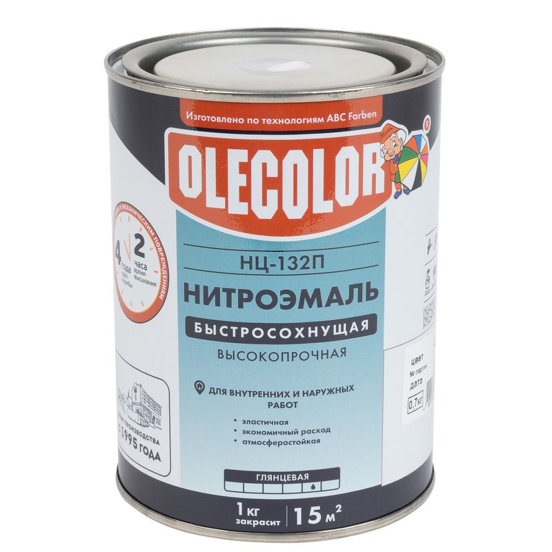 Эмаль НЦ-132 Olecolor белая глянцевая 0,7кг