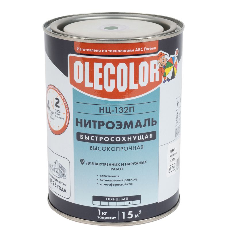 Эмаль НЦ-132 Olecolor зеленая глянцевая 0,7кг