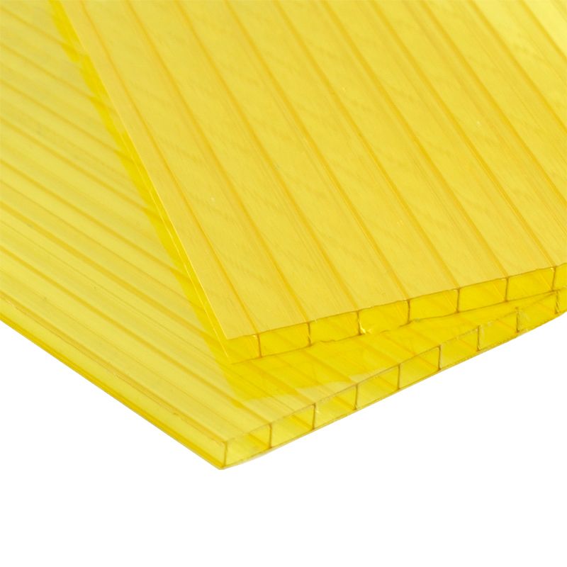 Сотовый поликарбонат, желтый 8мм (2,1мх12)