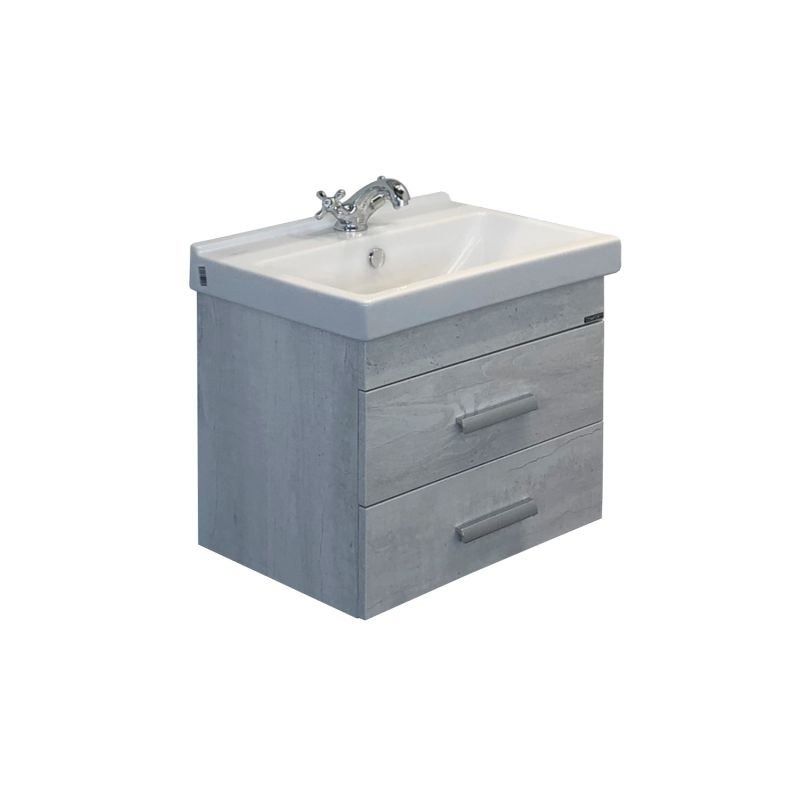 Тумба подвесная Comforty Никосия 60П с раковиной Fest 60 дуб белый