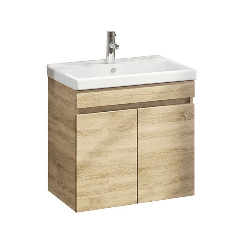 Тумба подвесная Comforty Тромсе 60 с раковиной Fest 60 дуб сонома