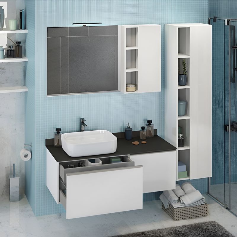 Зеркало шкаф Comforty Милан 120 белый глянцевый