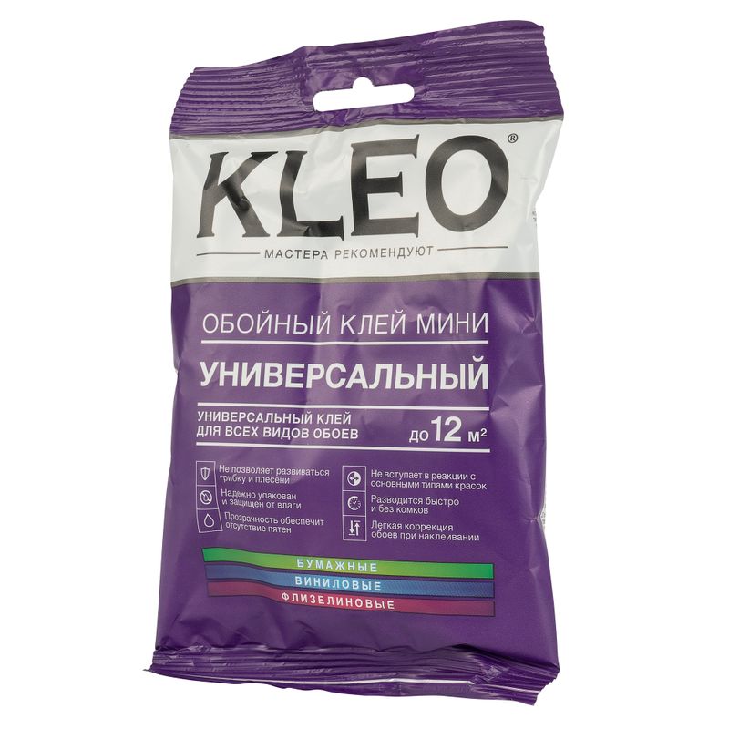 Клей обойный KLEO Мини для всех видов обоев, шоу-бокс, 60гр